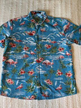 SSLR Hawaiian Beach Cruise Short Sleeve Button Up Collared Shirt 2XL Like New